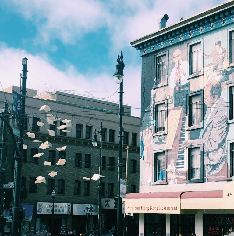 Image of Flying Books in City Street